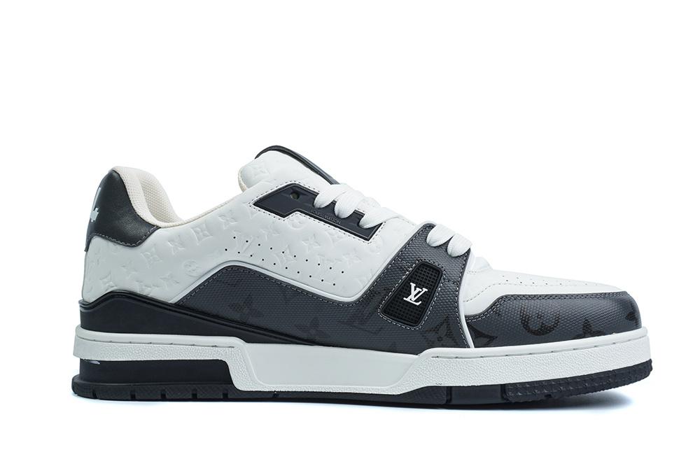 Pkgod Louis Vuitton Trainer White Black Monogram retail materials ready to ship